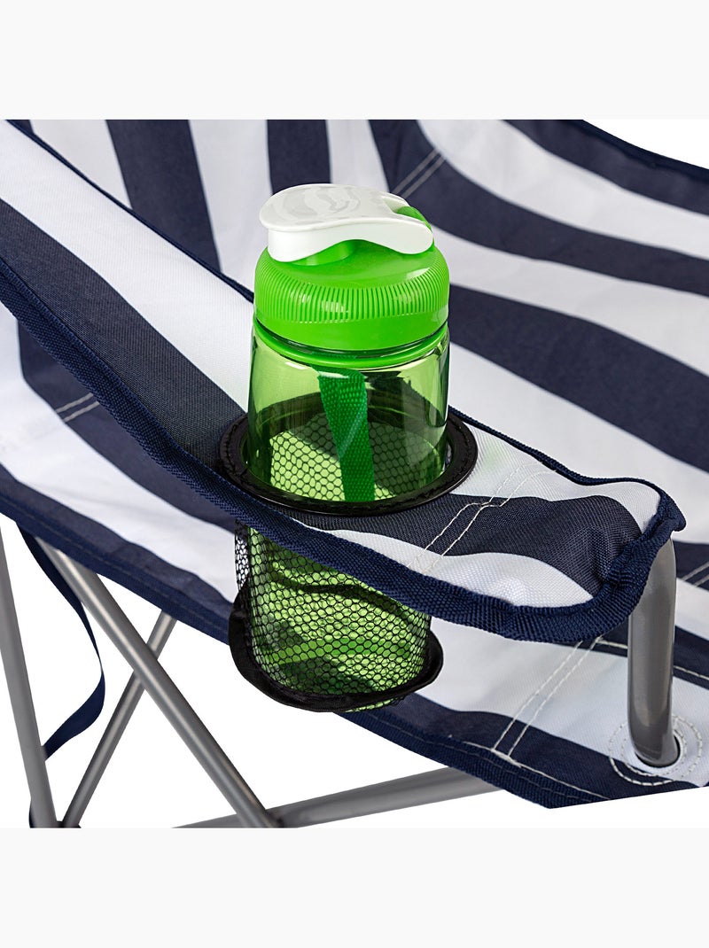 Pack 2 sillas camping altas 45x47x82 cm aktive Azul Blanco - Kiabi