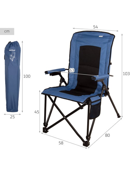 Pack 2 sillas camping altas 54x80x103 cm con bolsillos aktive - Kiabi