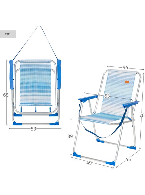 Pack 2 sillas de playa fijas plegables aktive - Kiabi Pack 2 sillas de playa fijas plegables aktive - Kiabi