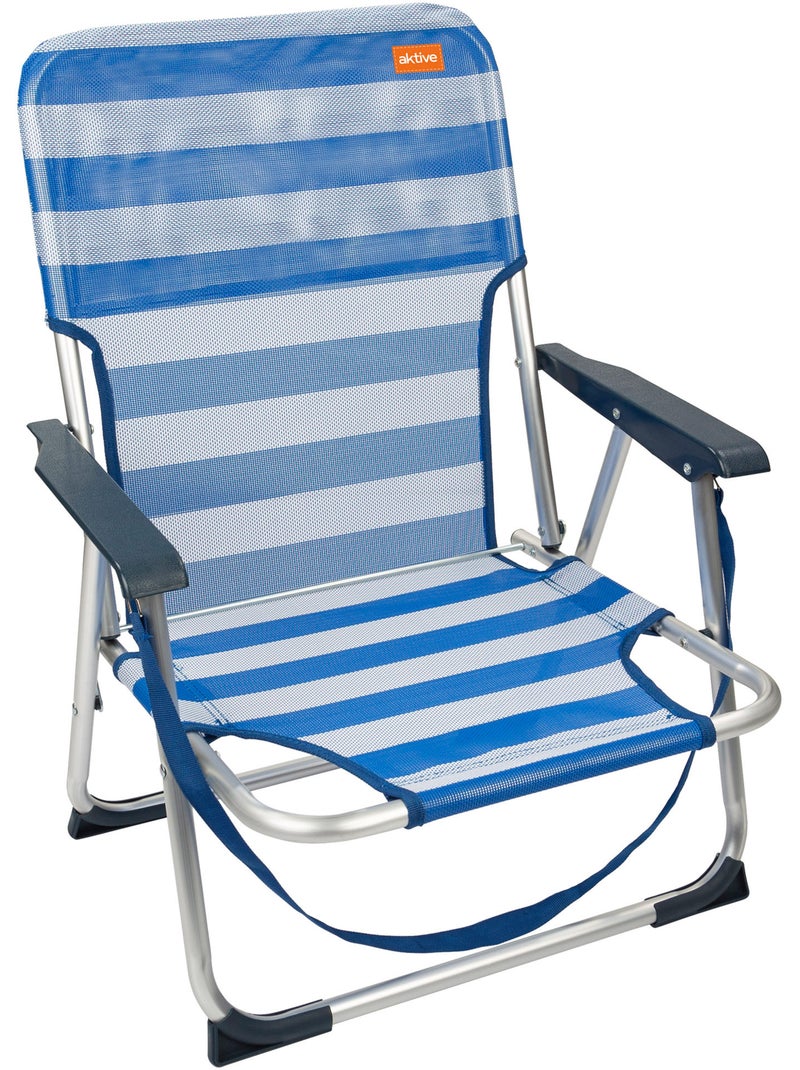 Pack 2 sillas de playa fijas y plegables aktive Azul Blanco - Kiabi