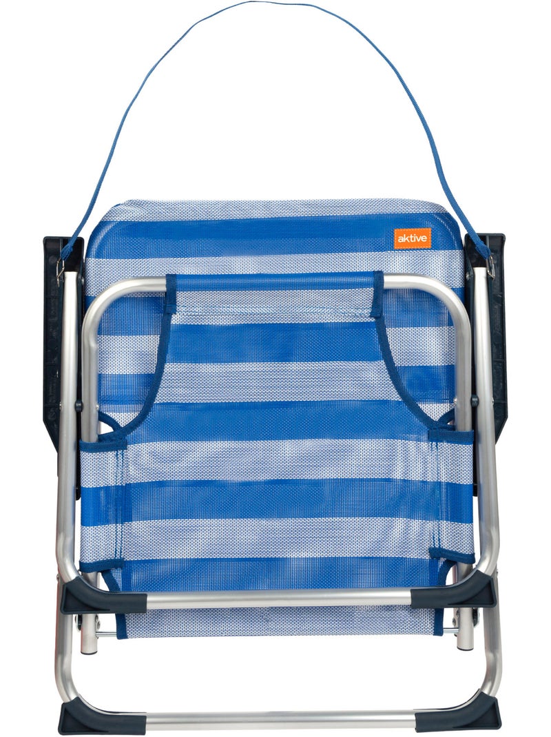 Pack 2 sillas de playa fijas y plegables aktive Azul Blanco - Kiabi