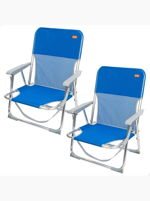 Pack 2 sillas de playa plegables c/respaldo fijo aktive - Kiabi