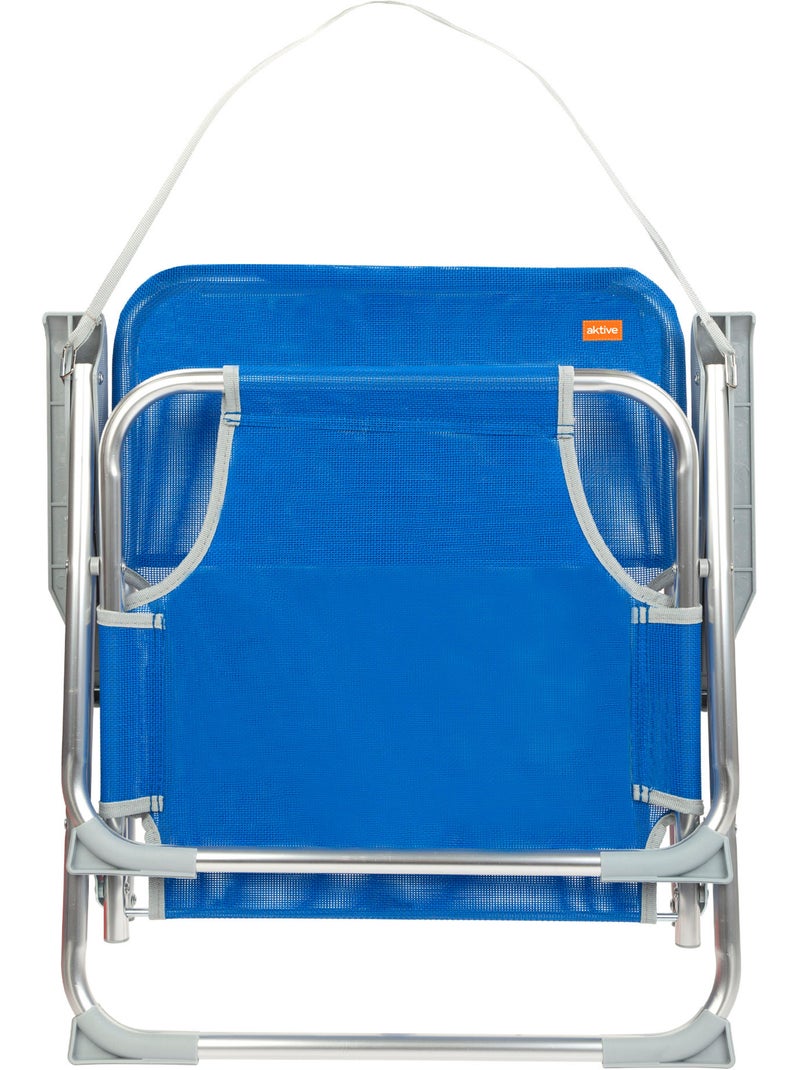 Pack 2 sillas de playa plegables c/respaldo fijo aktive Azul - Kiabi