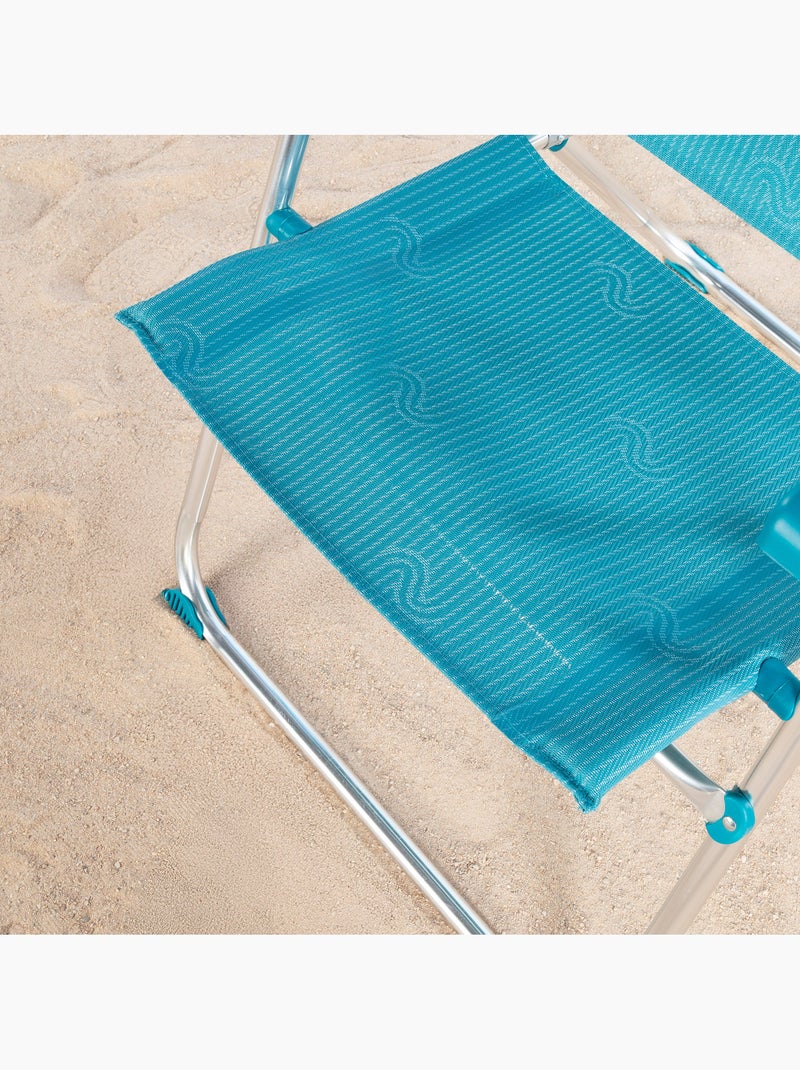 Pack 2 sillas playa altas multiposición 46x67x110 cm aktive Turquesa - Kiabi