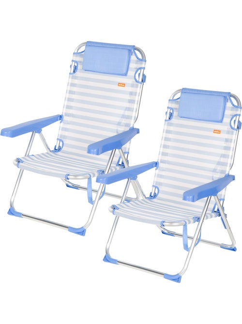 Pack 2 sillas playa alto multiposición 48x60x90 cm aktive - Kiabi