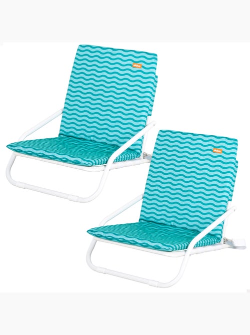 Pack 2 sillas playa bajas 46x60x50 cm con bolsillo trasero aktive - Kiabi