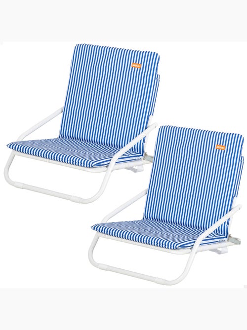 Pack 2 sillas playa bajas 46x60x50 cms con bolsillo trasero aktive - Kiabi