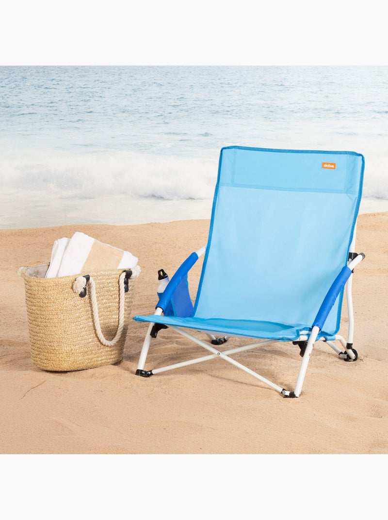 Pack 2 sillas playa bajo fija 50x49x66 cm aktive Azul - Kiabi