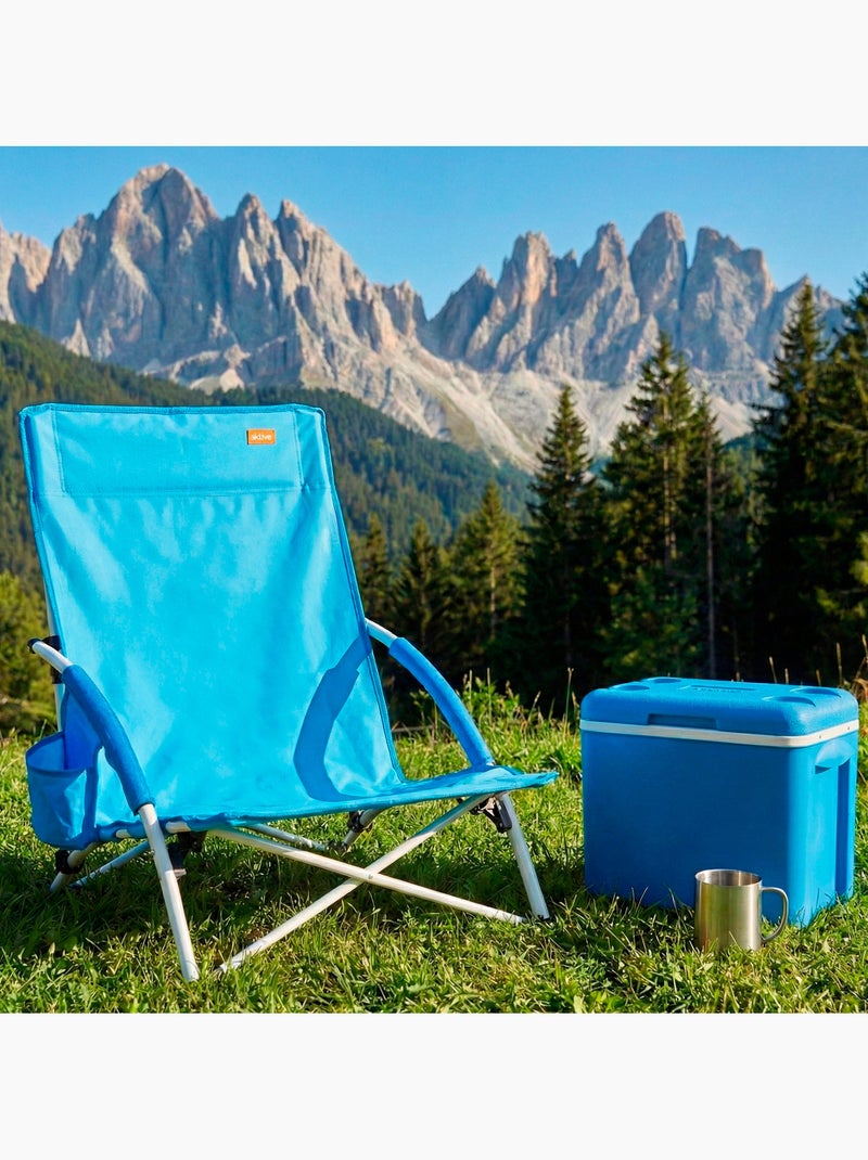 Pack 2 sillas playa bajo fija 50x49x66 cm aktive Azul - Kiabi