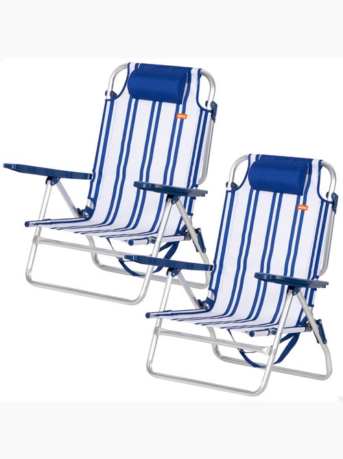 Pack 2 sillas playa bajo multiposición 48x45x83 cm aktive - Kiabi