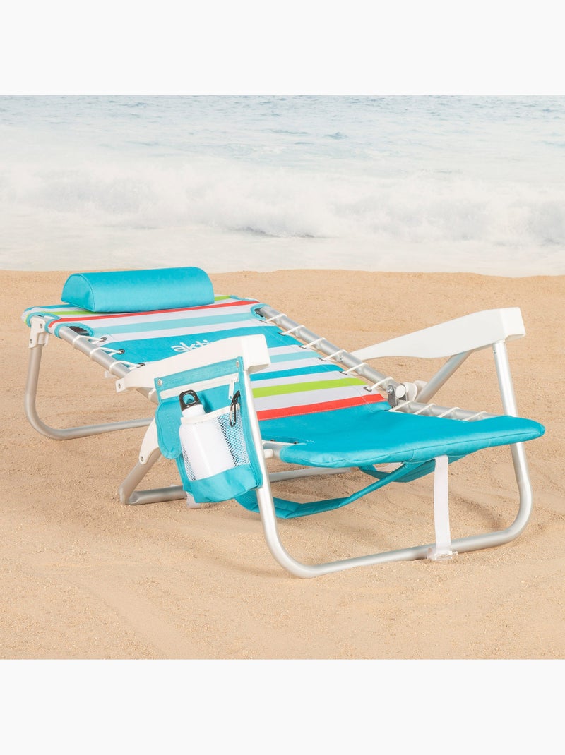 Pack 2 sillas playa media multiposición 50x53x77 cm con nevera y bolsillos aktive Multicolor - Kiabi