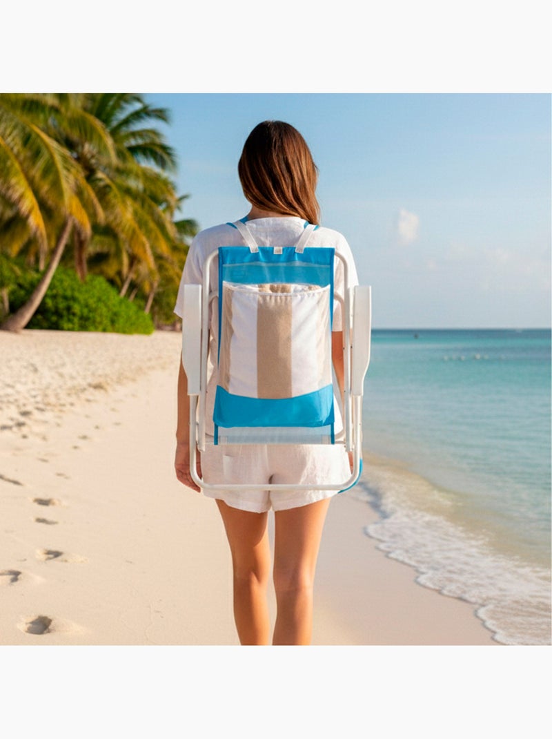 Pack 2 sillas playa medio fijas 44x40x81 cm aktive Azul - Kiabi