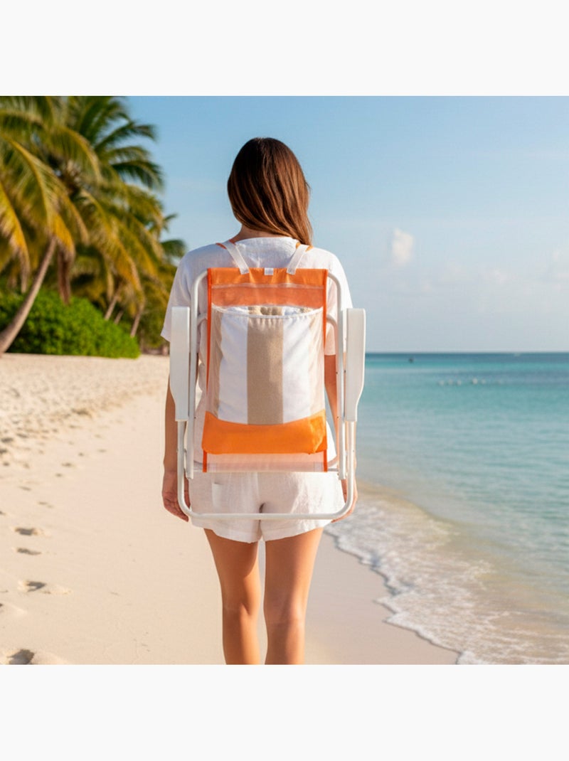Pack 2 sillas playa medio fijas 44x40x81 cm aktive Naranja - Kiabi