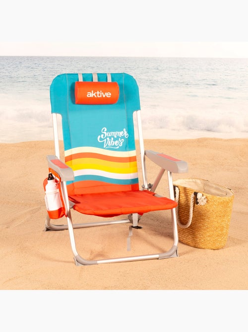 Pack 2 sillas playa medio multiposición 50x60x85 cm con bolsillos aktive - Kiabi