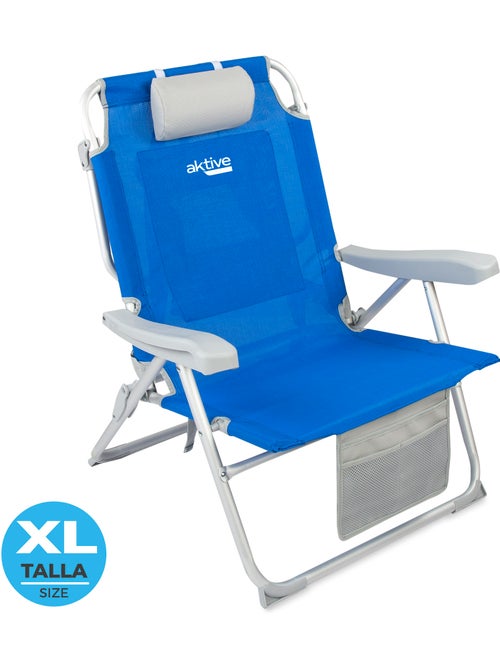 Pack 2 sillas playa xxl plegables y multiposición tejido reforzado aktive - Kiabi