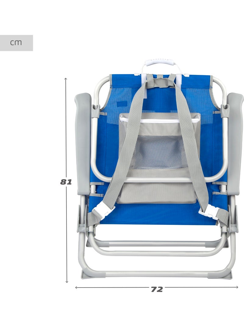Pack 2 sillas playa xxl plegables y multiposición tejido reforzado aktive Azul - Kiabi