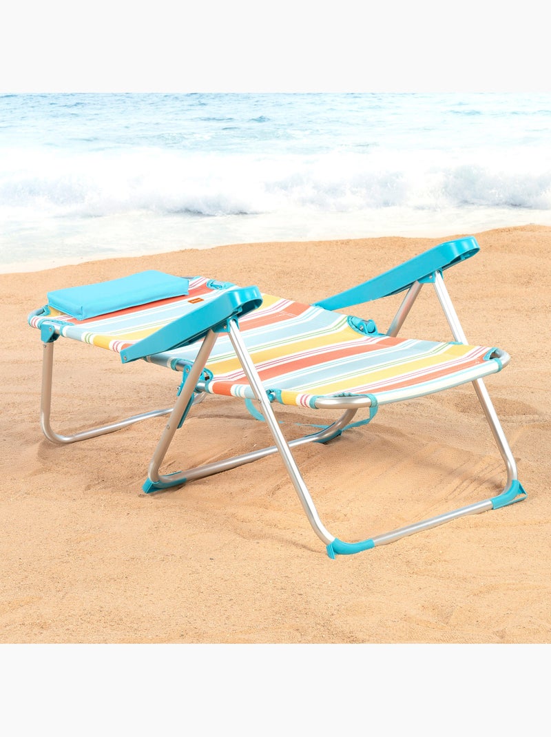 Pack 2 sillas plegables camping deluxe 48x60x90 cm 5 posiciones con respaldo aktive Multicolor - Kiabi