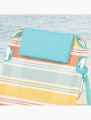 Pack 2 sillas plegables playa 48x48x75 cm 5 posiciones con cojín y bolsillos aktive