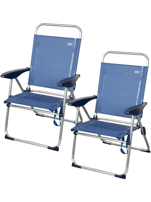 Pack 2 sillas plegables playa 48x60x100 cm 4 posiciones aktive - Kiabi