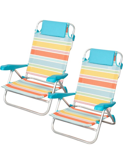 Pack 2 sillas plegables playa 8 posiciones 48x50x80 cm aktive - Kiabi