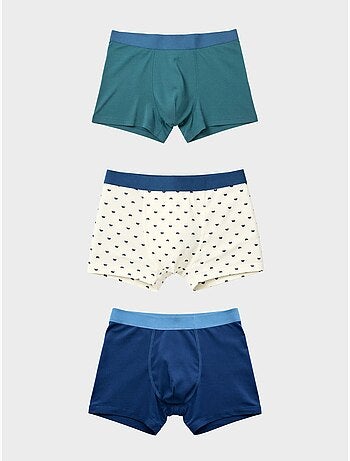 Pack 3 boxers lisos y microestampado, de modal