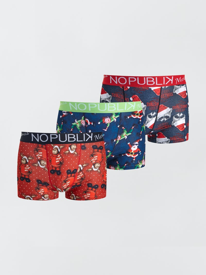 Pack 3 boxers 'No Publik' estampado 'Navidad' BEIGE - Kiabi