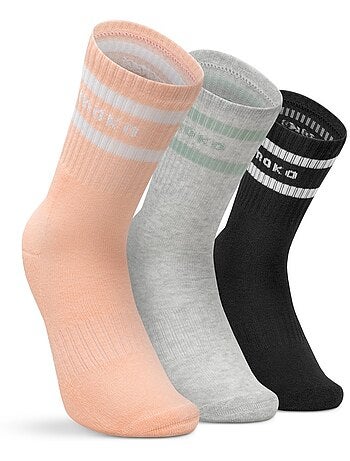 Pack 3 calcetines media caña deporte fitness hombre y mujer sidekick