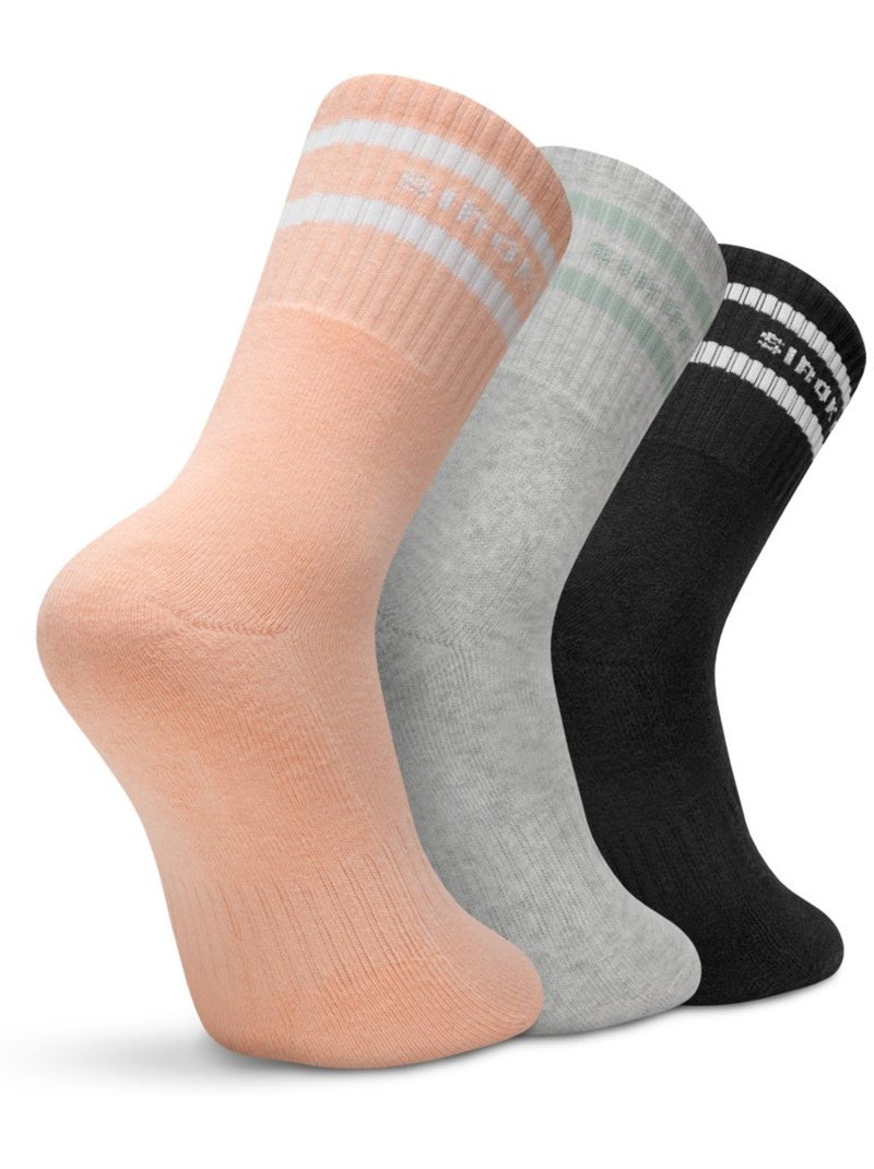 Pack 3 calcetines media caña deporte fitness hombre y mujer sidekick Rosa - Kiabi