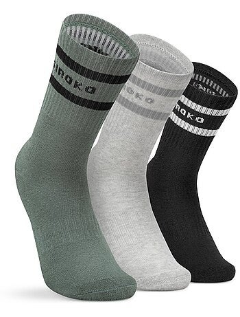 Pack 3 calcetines media caña deporte fitness hombre y mujer sidekick slate