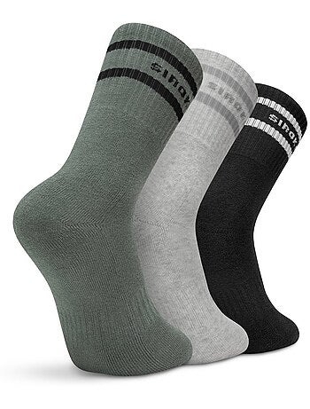 Pack 3 calcetines media caña deporte fitness hombre y mujer sidekick slate
