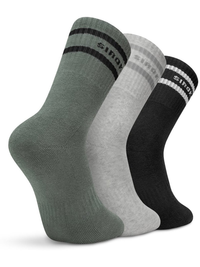 Pack 3 calcetines media caña deporte fitness hombre y mujer sidekick slate Blanco - Kiabi
