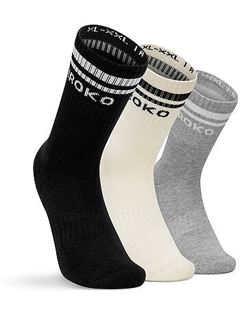 Pack 3 calcetines media caña deporte fitness hombre y mujer tribe