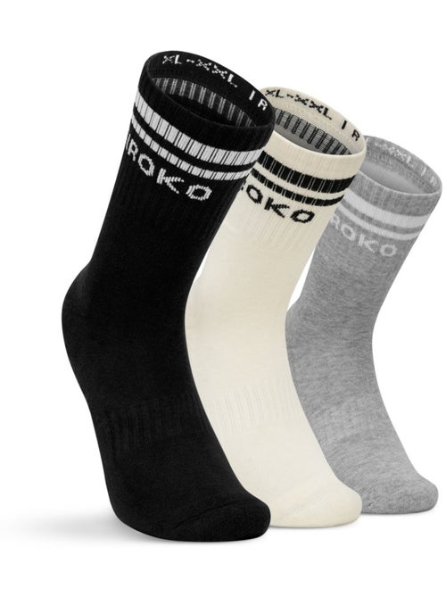 Pack 3 calcetines media caña deporte fitness hombre y mujer tribe - Kiabi