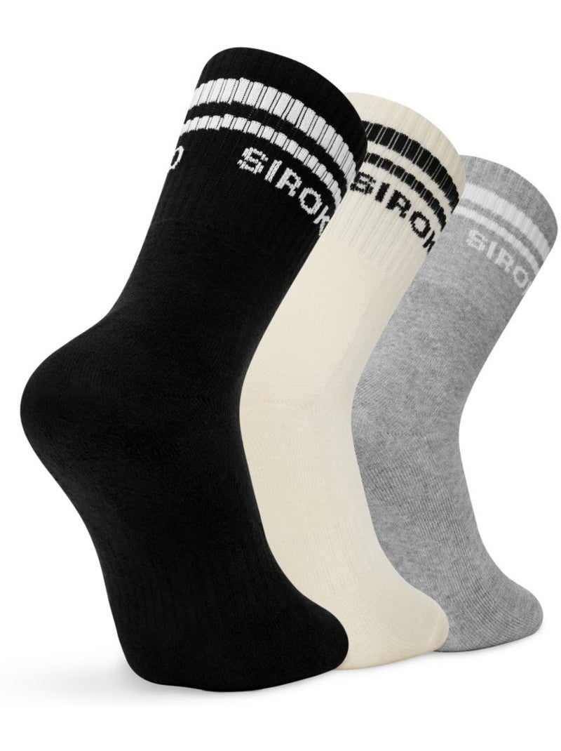 Pack 3 calcetines media caña deporte fitness hombre y mujer tribe Negro - Kiabi