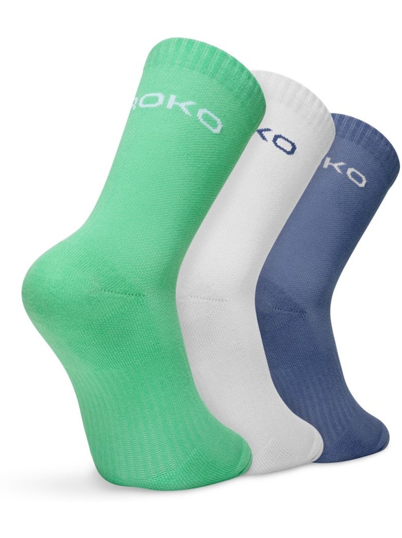Pack 3 calcetines media caña pádel pádel hombre y mujer vira celestial Blanco - Kiabi