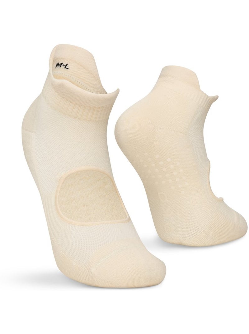 Pack 3 calcetines tobilleros antideslizantes yoga fitness hombre y mujer scale Beige - Kiabi