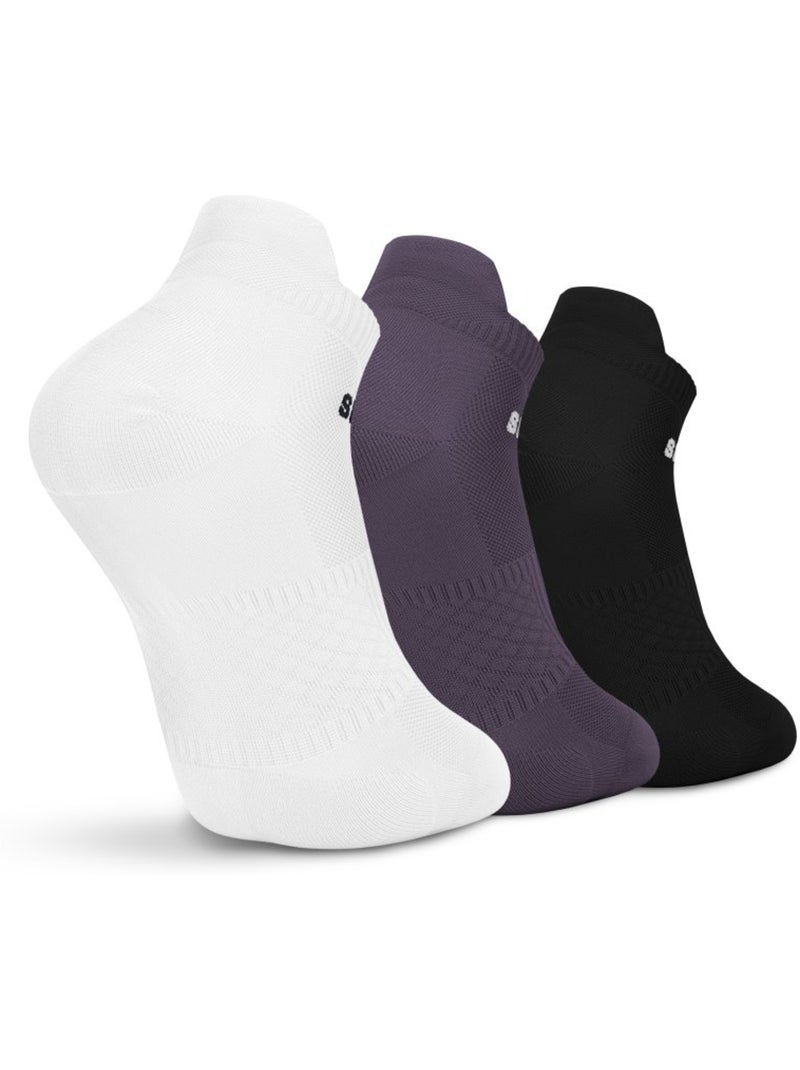 Pack 3 calcetines tobilleros deporte fitness hombre y mujer trim lavander Blanco - Kiabi