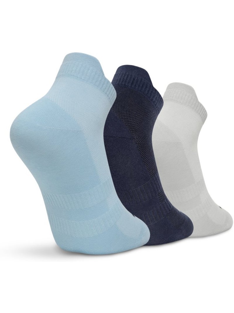 Pack 3 calcetines tobilleros golf algodón orgánico golf hombre y mujer torrey Azul - Kiabi
