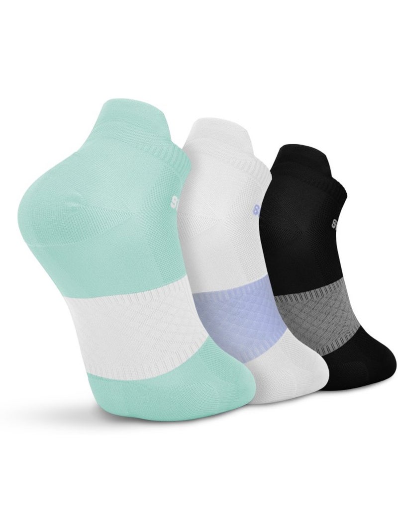 Pack 3 calcetines tobilleros running fitness hombre y mujer helix mint Verde - Kiabi