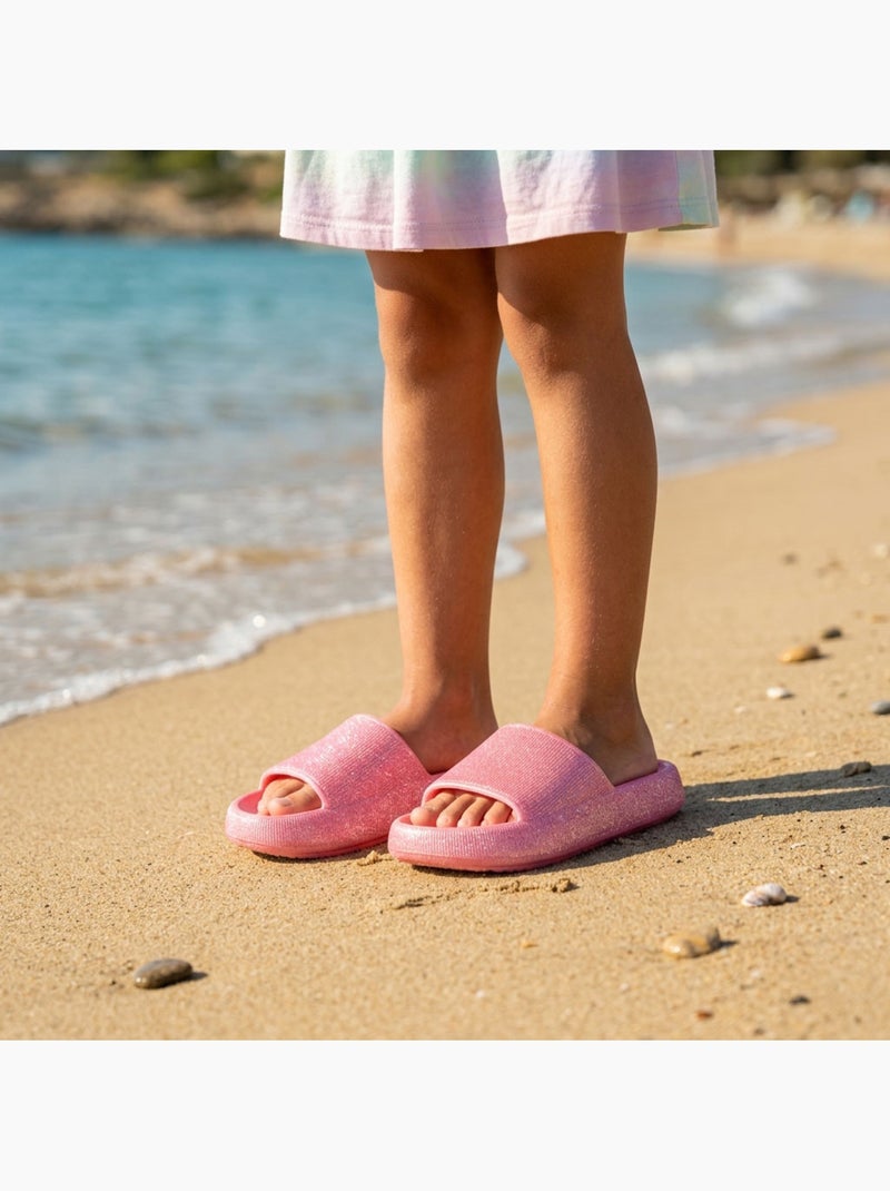 Pack 3 Chanclas Niña Brillo Lentejuelas - Beige Rosa Fucsia OZABI Rosa - Kiabi