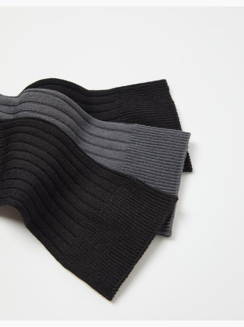Pack 3 pares de calcetines altos acanalados, MO Fashion - Kiabi