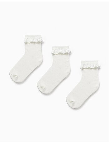 Pack 3 pares de calcetines con bordado inglés