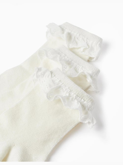 Pack 3 pares de calcetines con bordado inglés - Kiabi