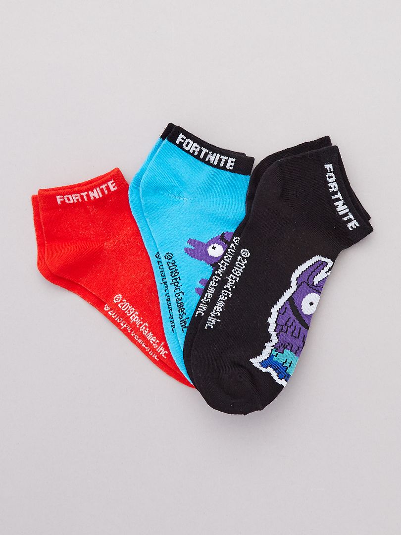 SIDA Corchete Ajustarse Pack 3 pares de calcetines 'Fortnite' - NEGRO - Kiabi - 7.00€