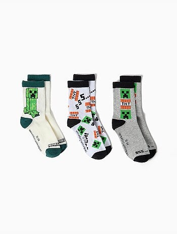 Pack 3 pares de calcetines 'minecraft', mo fashion