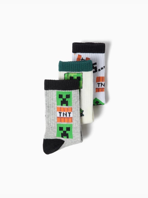 Pack 3 pares de calcetines 'minecraft', mo fashion - Kiabi Pack 3 pares de calcetines 'minecraft', mo fashion - Kiabi