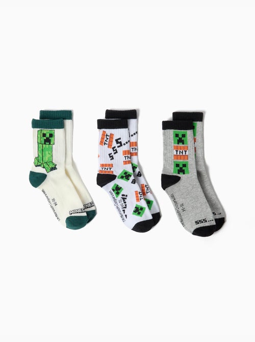Pack 3 pares de calcetines 'minecraft', mo fashion - Kiabi Pack 3 pares de calcetines 'minecraft', mo fashion - Kiabi