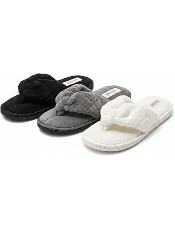 Pack 3 pares zapatillas de casa y chanclas mujer INFINITIF PARIS