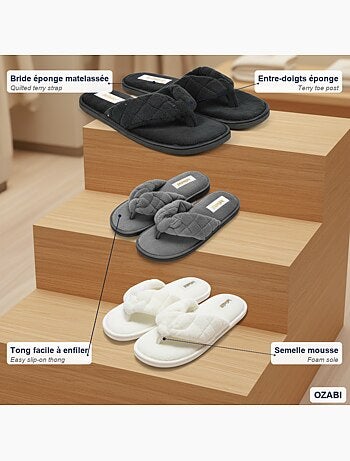 Pack 3 pares zapatillas de casa y chanclas mujer INFINITIF PARIS