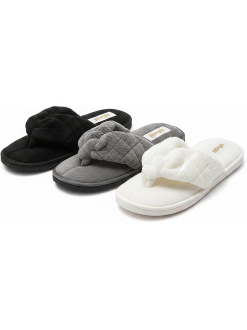 Pack 3 pares zapatillas de casa y chanclas mujer INFINITIF PARIS - Kiabi Pack 3 pares zapatillas de casa y chanclas mujer INFINITIF PARIS - Kiabi